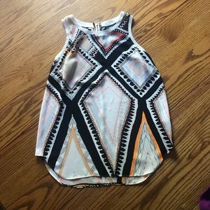 Fun Pattern Zipper Back Tank